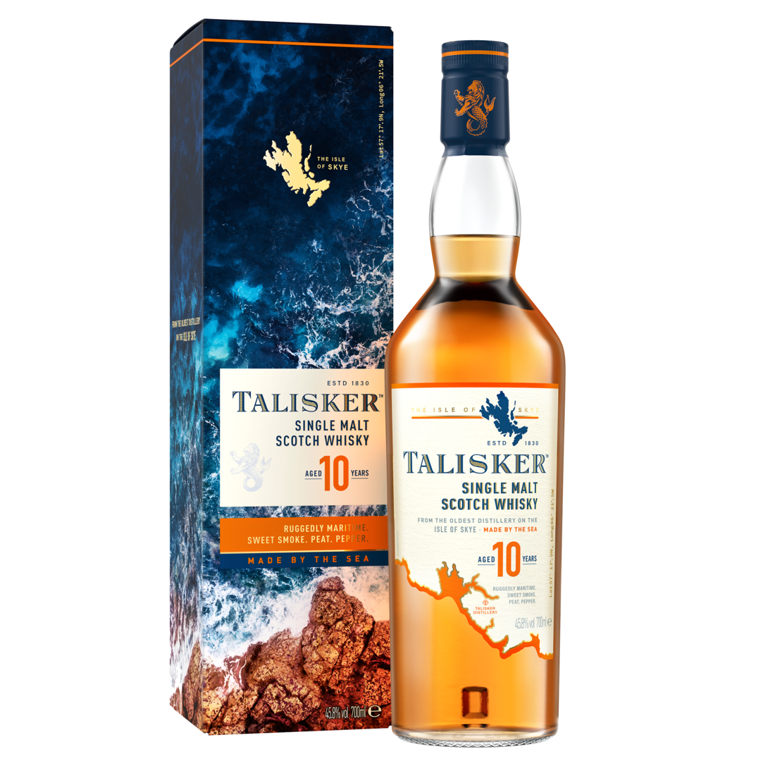 Talisker 10 Year Old Single Malt Scotch Whisky 700mL